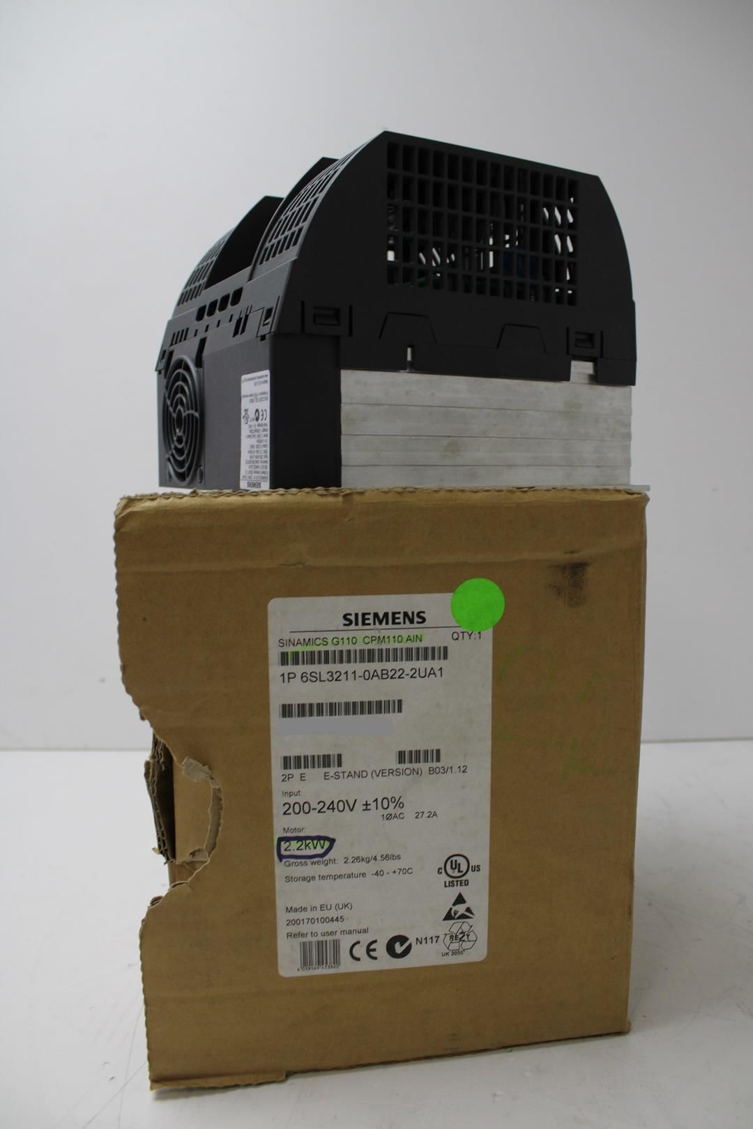 6SL3211-0AB22-2UA1 SIEMENS SINAMICS G110-CPM110 AC DRIVE YENİ KUTU AÇIK