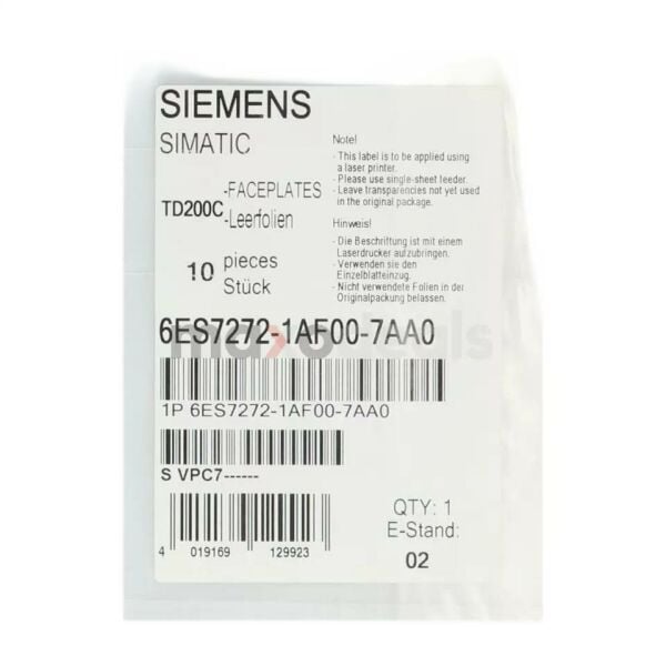 6ES7272-1AF00-7AA0 TD200C FRONT FILM, BLANK TD200C ÜRT.GARANTİLİ