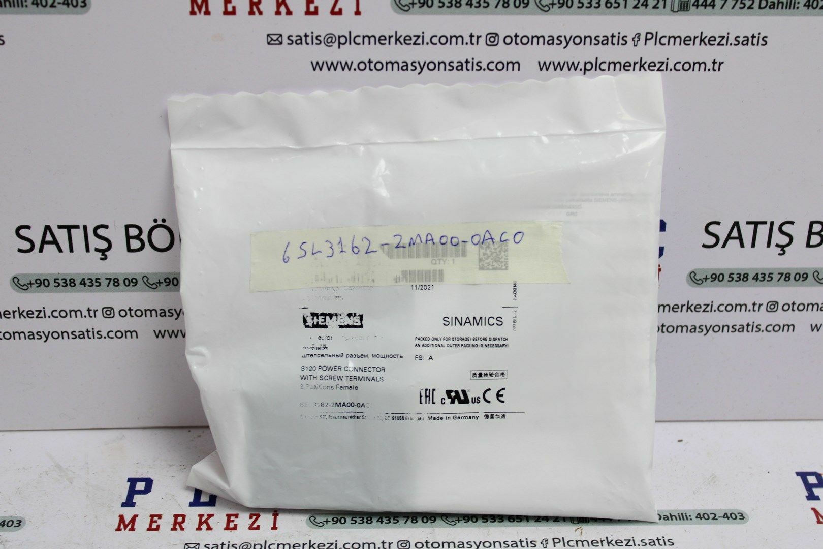6SL3162-2MA00-0AC0 SINAMICS S120 POWER CONNECTOR C-/D-TYPE WITH SCREW TERMINALS FOR MOTOR MODULES ÜRT. GARANTİLİ