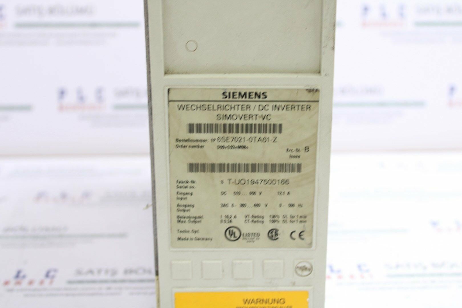 6SE7021-0TA61-Z SIMOVERT MASTERDRIVES VECTOR CONTROL INVERTER COMPACT UNIT