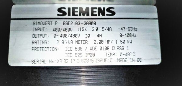 6SE2103-3AA00 SIEMENS SIMOVERT