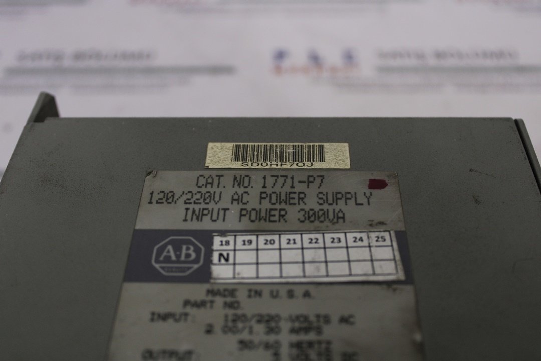 1771-P7 ALLEN BRADLEY POWER SUPPLY MODULE 120/220 V AC 2.EL