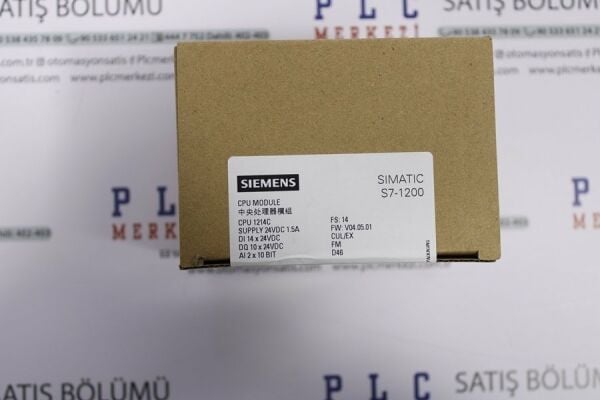 6ES7214-1AG40-0XB0, 6ES7 214-1AG40-0XB0 SIMATIC S7-1200 CPU 1214C 24V DC YENİ KUTU KAPALI